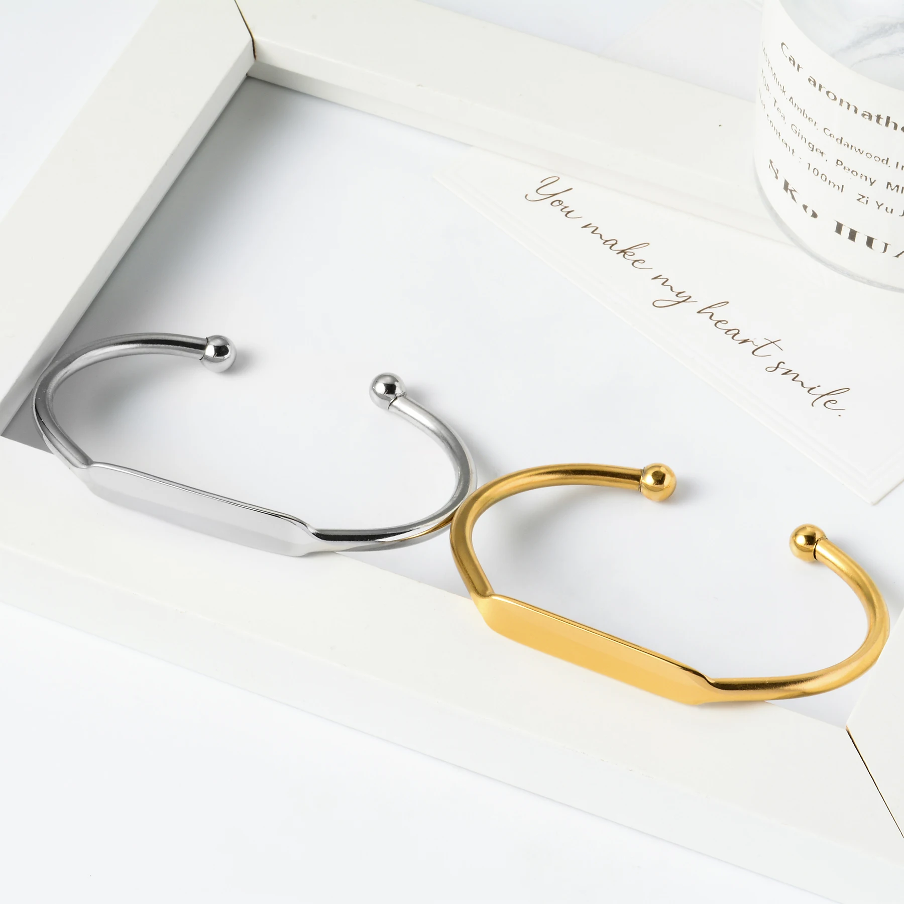 Engraved Stainless Steel Name Bracelet, Custom Gift for Him or Her