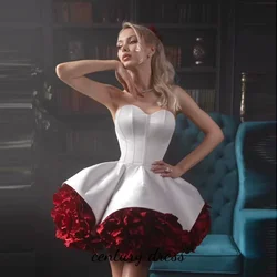Exquisite Sweetheart A-line Evening Dress Charming Flower Short Prom Dress Sleeveless Princess Party Gown Customized فساتين سهرة