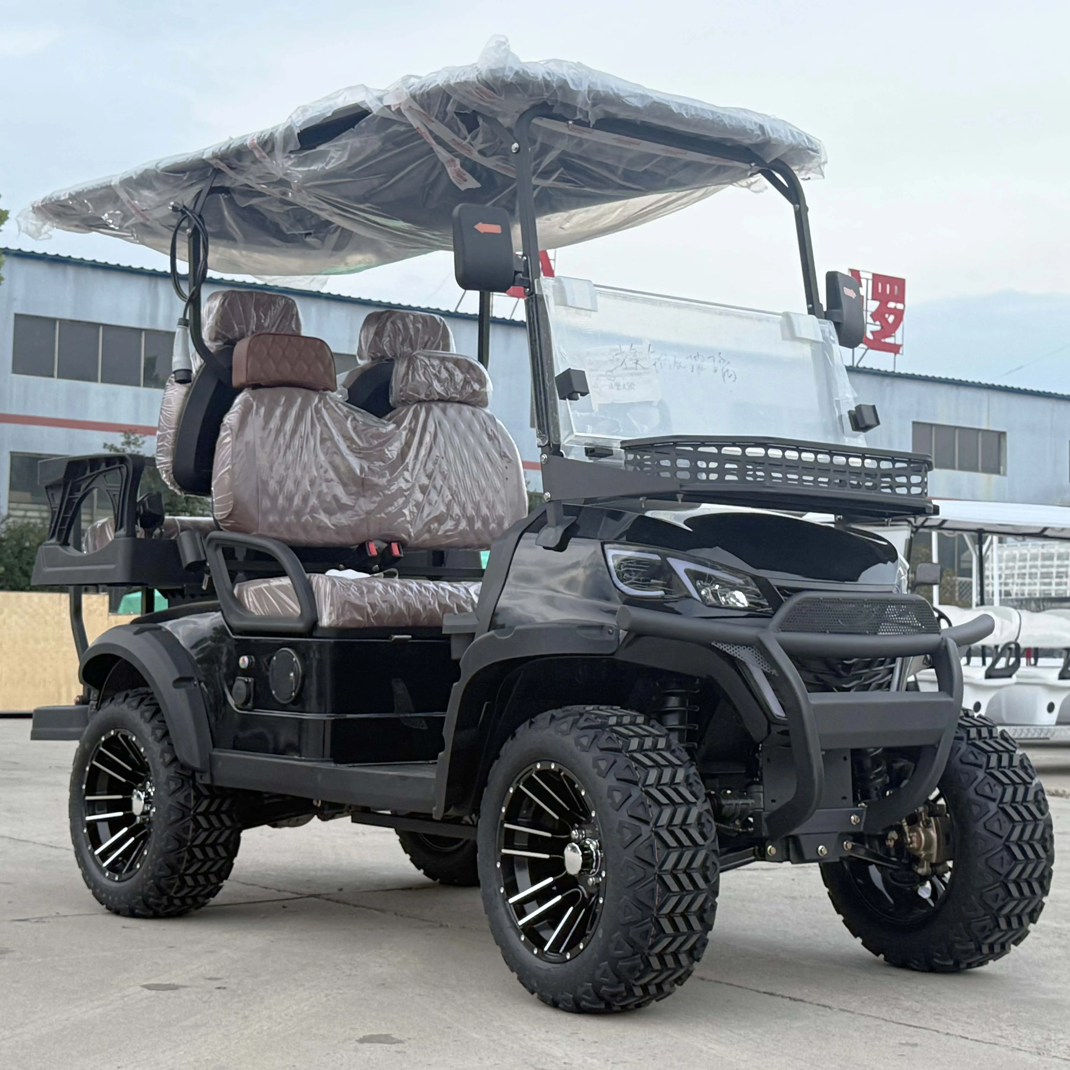 High-Power Off-Road Electric Golf Cart Utility Vehicle with Comfortable Tires for Resort Community Transport