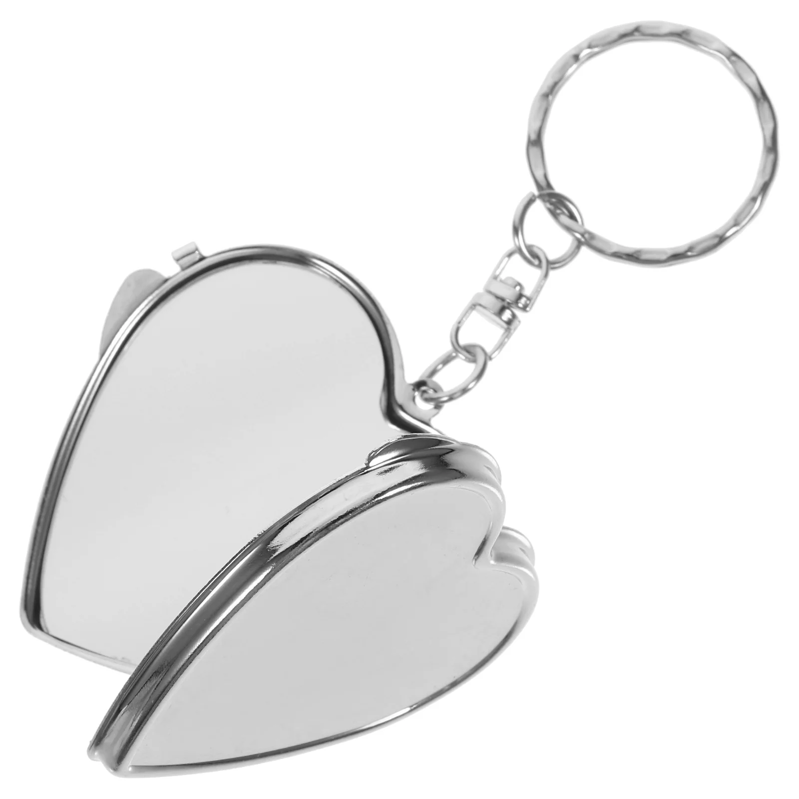 Espelho de metal em forma de coração compacto h realizado leve viagem pequeno bolso vaidade para mulher bolsa portátil verificação de maquiagem