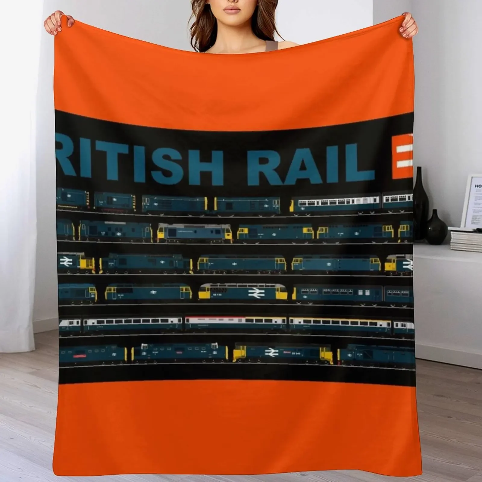 

BRITISH RAIL TRAINS Throw Blanket Bed funny gift Blankets