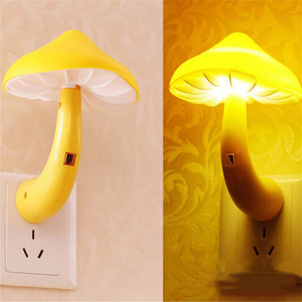 Light-Controlled Night Light Yellow Led Light-Controlled Large Mushroom Light With Remote Control Adjustable Light Brightness
