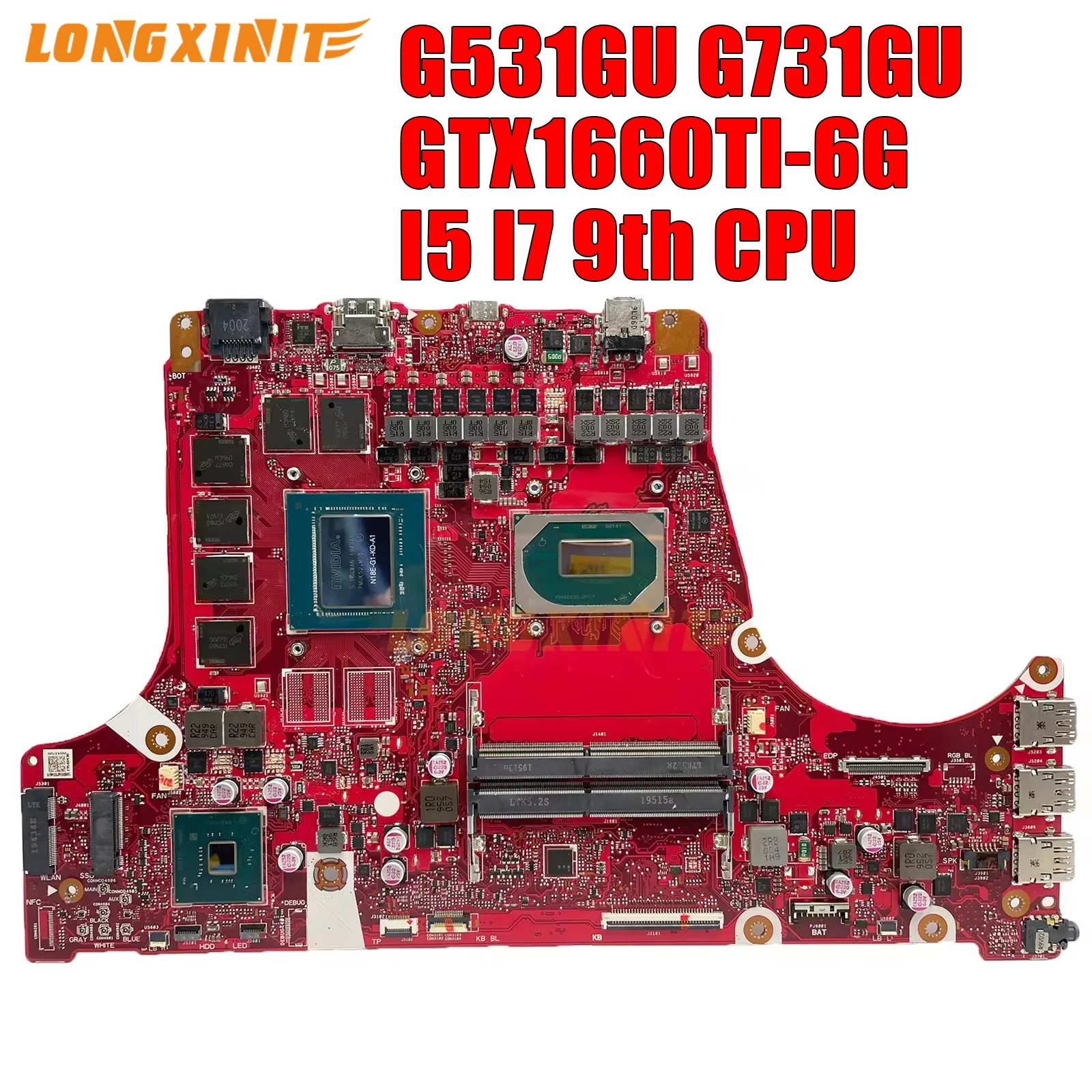 

G531G G731G Mainboard For ASUS ROG Strix S5D S7D G731G G731GU G731GV G731GW Laptop Motherboard i5 i7 9th Gen GTX1660Ti-6G