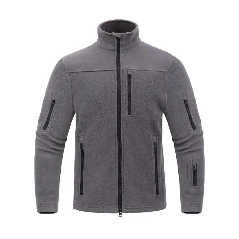 Autumn And Winter Outdoor Sports Tactical Fleece Jacket Men's Warm Mountaineering Jacket Zipper Long Sleeved