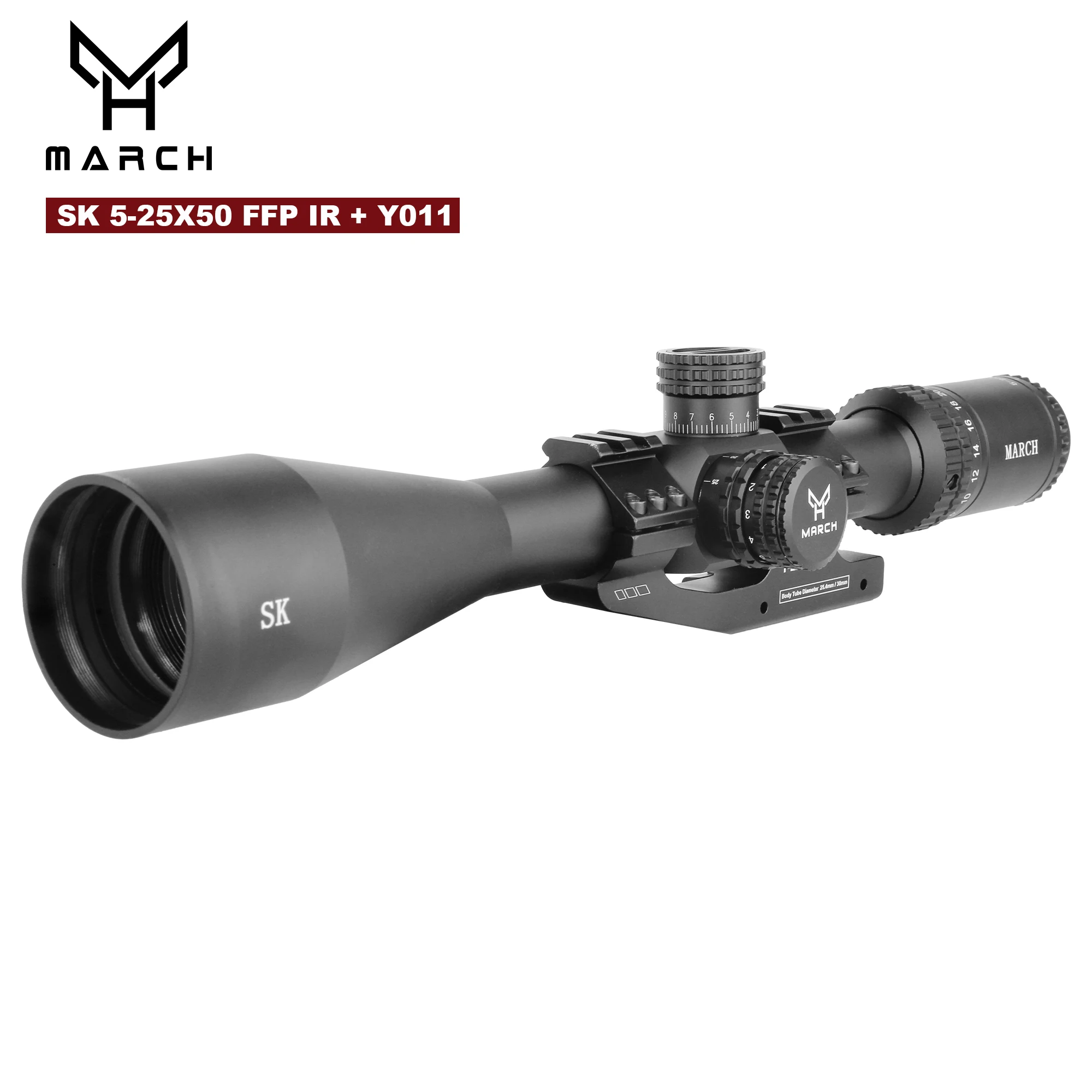 MARCH SK5-25X50 FFP IR Tactical Riflescope for Rifle Hunting Optical Collimator Airsoft Airgun Sight with Etched Glass view 5