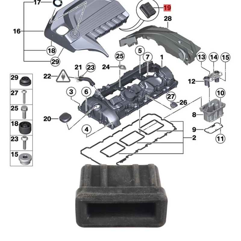 17111712911ยางติดตั้งหม้อน้ำบนสำหรับ BMW E32 E38 E34 735I 1988-1992 740I 1993-1994 750IL 1988-1994