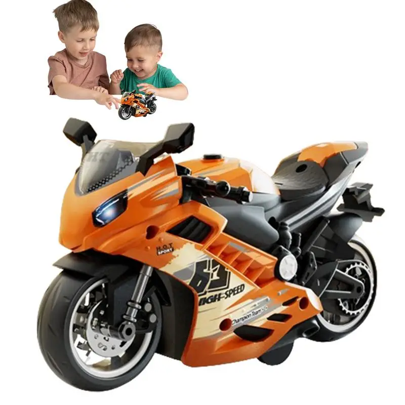 

Motorcycle Model Kit Set Sound And Light Features Toy Figure Kit Friendly Motorcycle With Pullback Motor For Boys Girls Kids