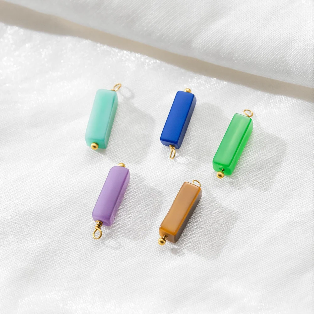 5 Stück/Set Bunte Steinanhänger für DIY-Halsketten, Armbänder, Ohrringe, Schmuckherstellung, Zubehör und Komponenten – Detail 3
