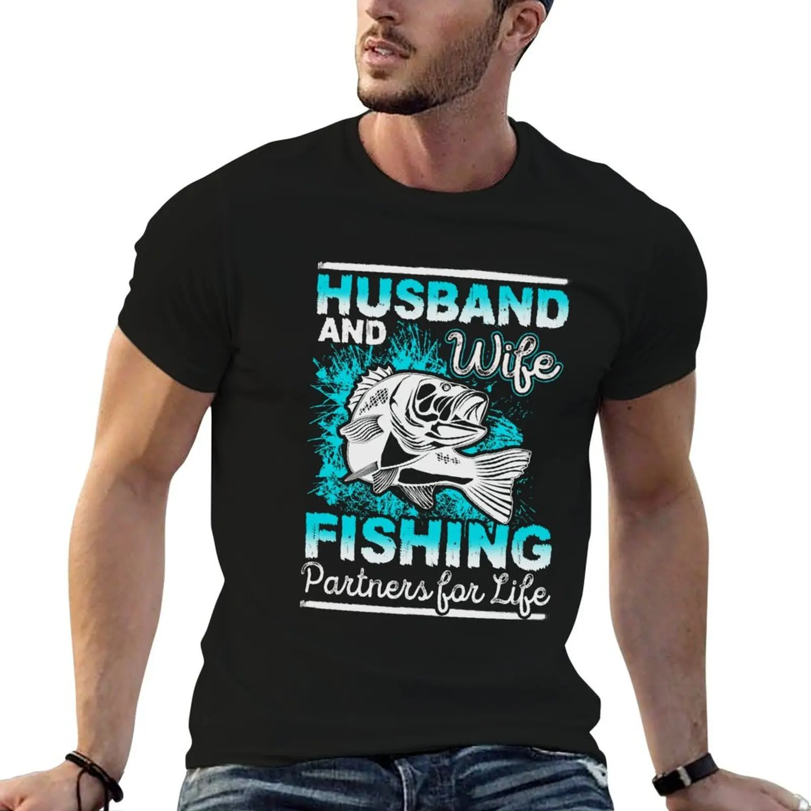 Husband And Wife Fishing Partners For Life T-Shirt customizeds baggy shirts plus size men clothing