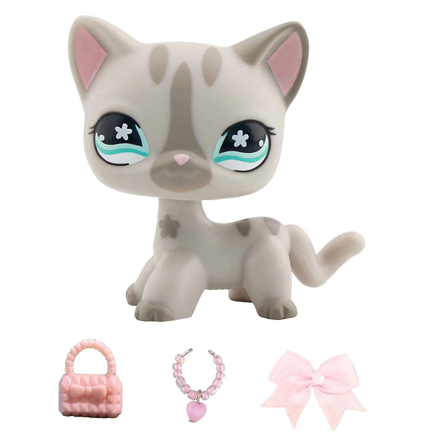 Mini Tienda de Mascotas, Estatuas de Animales para Interiores y Exteriores, LPS, Gato de Pelo Corto # 468, con Accesorios Adorables, Coleccionable Imagination Little St