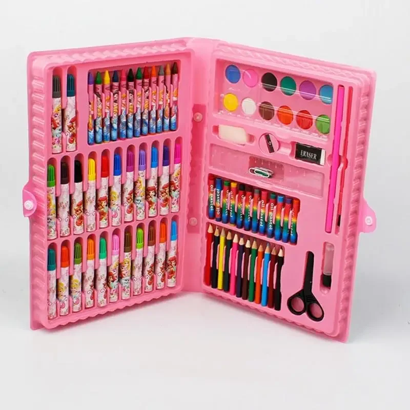 Kids In Colorful Paper Case Children Student Art Supplies Crayon Watercolor Oil Painting Set image 3