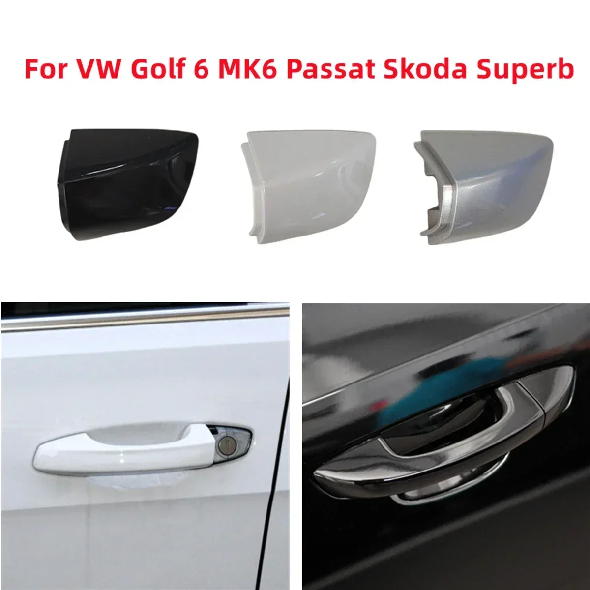 

For VW Golf 6 MK6 Passat Sharan Scirocco Skoda Superb Seat Alhambra 1K8837879 Front Left Door Handle Lock Cylinder Cap Key Cover