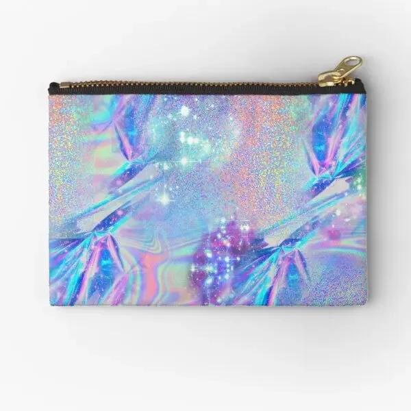 Sparkly Rainbow Holographic Pattern  Zipper Pouches Women Panties Key Money Underwear Bag Socks Wallet Packaging Cosmetic Small