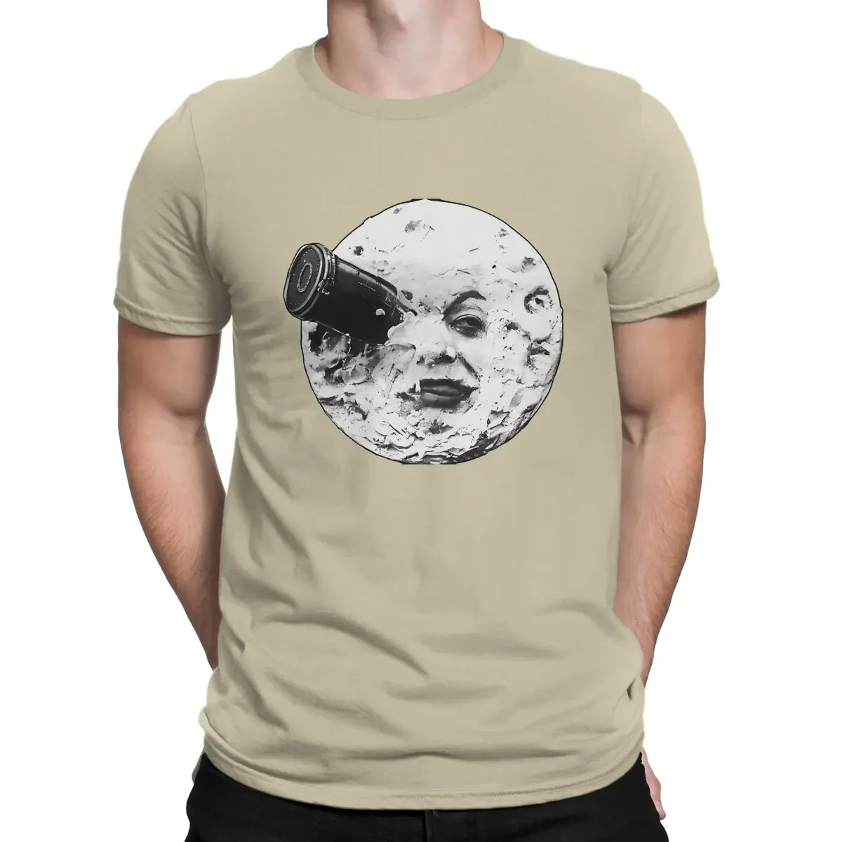 New fashion Men's A Trip To The Moon (Le  Dans La Lune) - Face Only T Shirts Le  Dans La Lune Movie 100% Cotton Tops