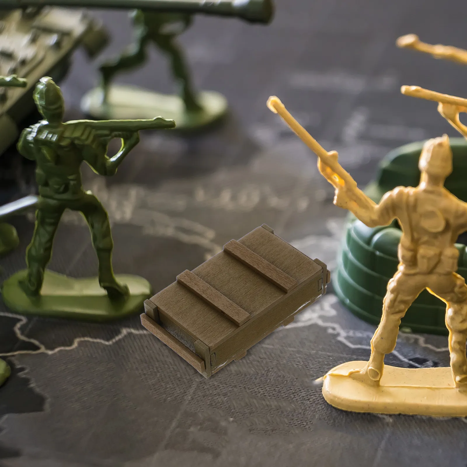 

2Pcs 1 6 Scale Battle Scene Miniature Organizer Case Sand Table Army Action Figure Display Supplies Miniature Furniture