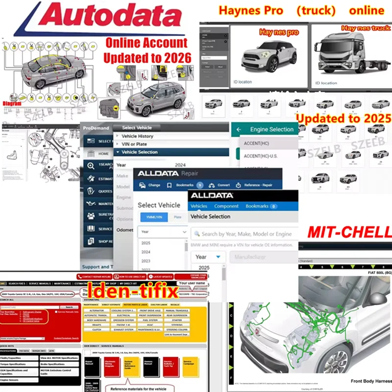 حساب عبر الإنترنت لعام 2026 لخطيط بيانات السيارة Alldata أحدث برنامج إصلاح السيارات لورشة العمل جميع البيانات Hay-nes PRO يدعم الهاتف المحمول/الكمبيوتر
