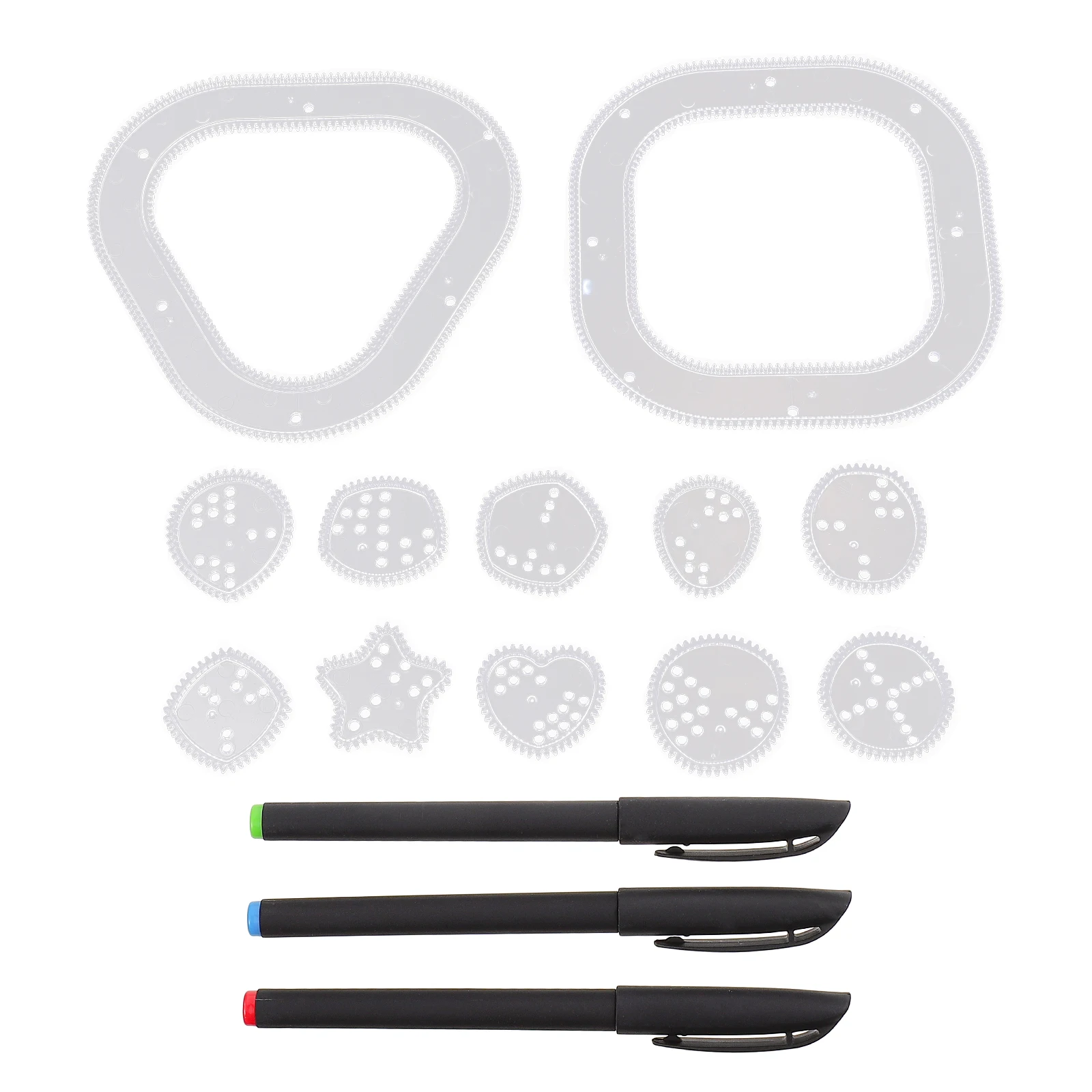 

1 set 1 Wanhua Ruler Set Premium Drawing Templates Educational For Scratch Gears Painting Kit Art Stencils Hand Copy Tools