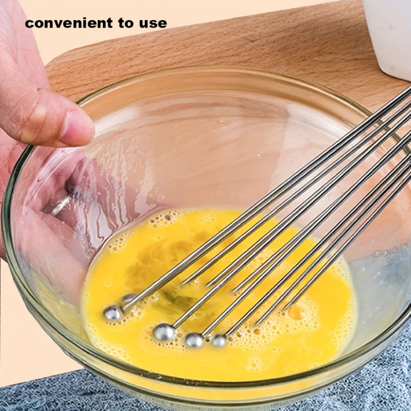 1pcStainless Steel Egg Beater、Manual Mixer、Steel Ball Egg Beater、Kitchen Blender、Baking tool