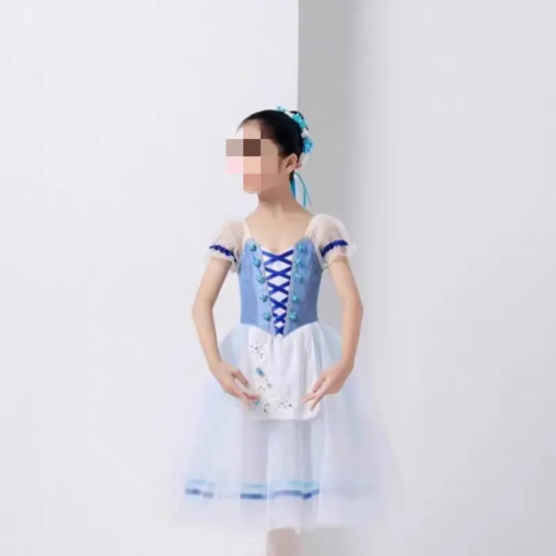 Children's Tutu Tutu Performance Suit, Short-sleeved Gauze Skirt Dance Performance Suit
