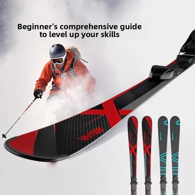 

Набор альпийских лыж для начинающих, все горные лыжи для резьбы по сноуборду, полные крепления, ботинки, палки для взрослых, легкий, прочный, стабильный