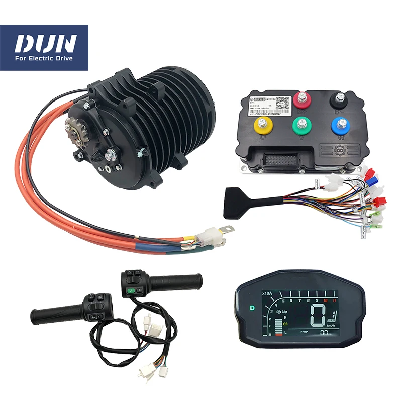 

QS138 3KW V3 70H 72V 100KMH PMSM Mid-Drive Motor With FarDriver ND72360,DKD Display,T08 Throttle For Electric Moped Motorcycle