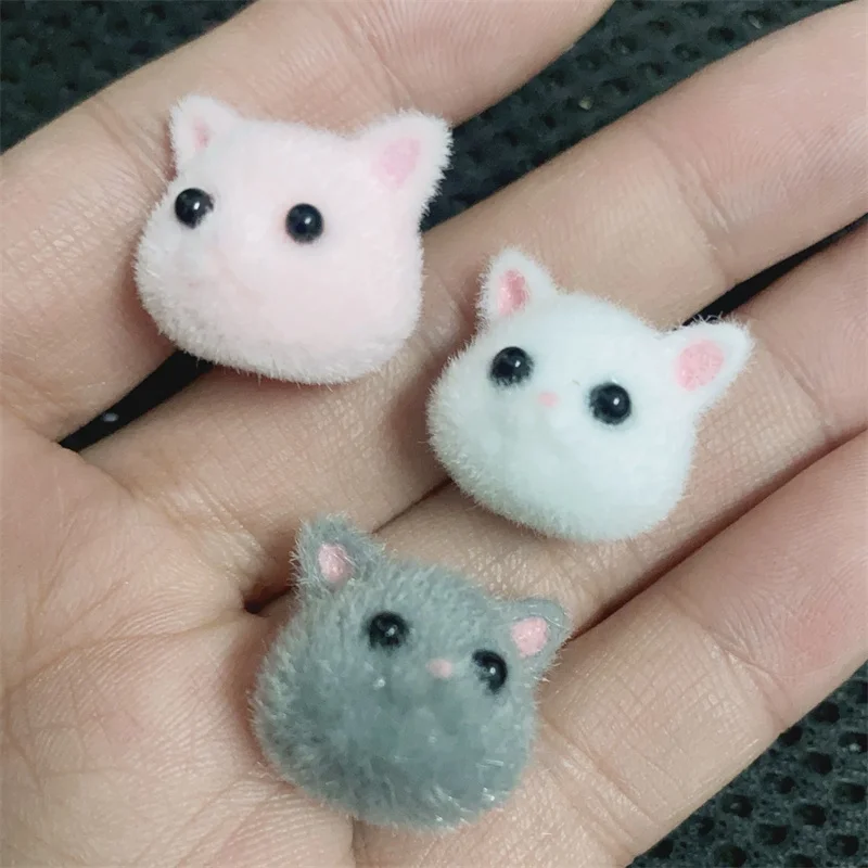 

Wholesale 30pcs/lot color cartoon animals cats heads shape resin beads diy jewelry garment/keychain accessory