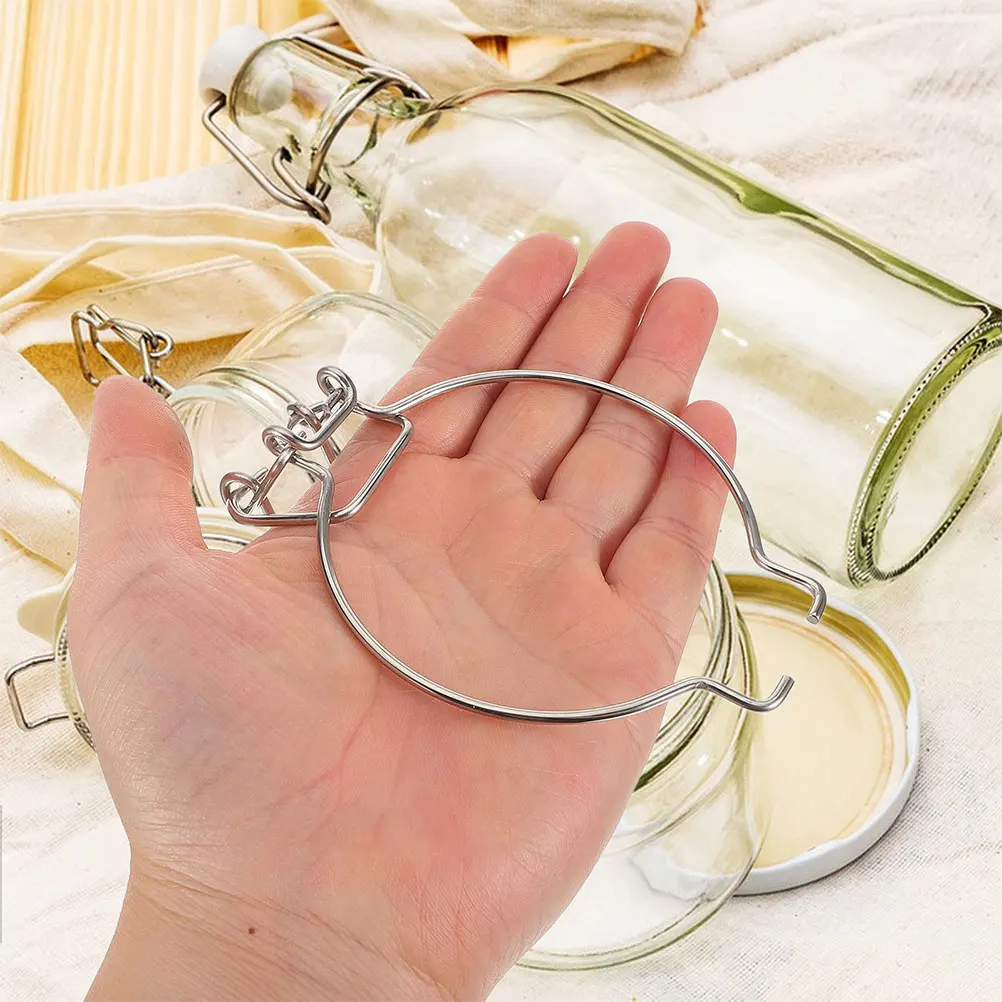 

5pcs Sealing Clips Glass Jars Stainless Steel Canning Lids Rings Spring Easy Install Home Storage Wide Mouth Vacuum
