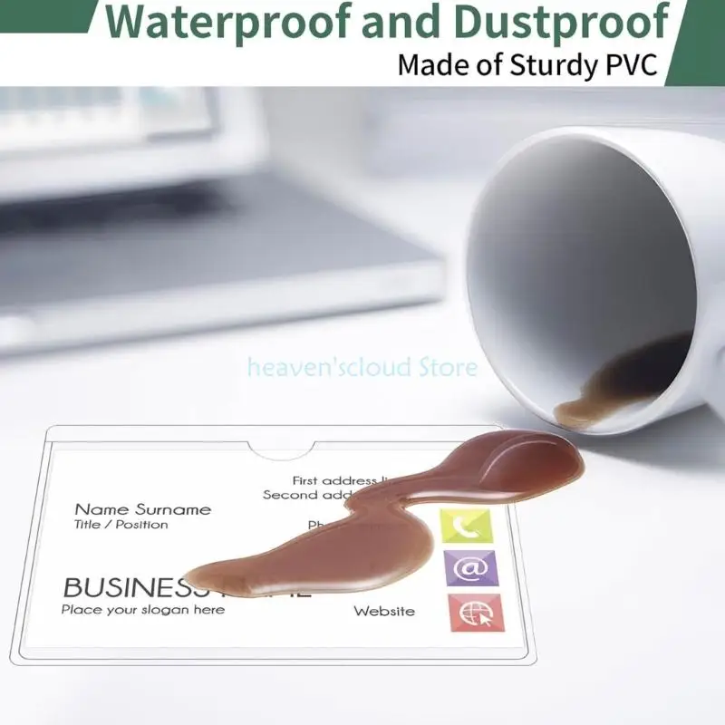 

Y88B Упаковка из 36 прозрачных клейких пакетов Карманы для вставки пластиковых карт из ПВХ Удобный слот для быстрой при хранении