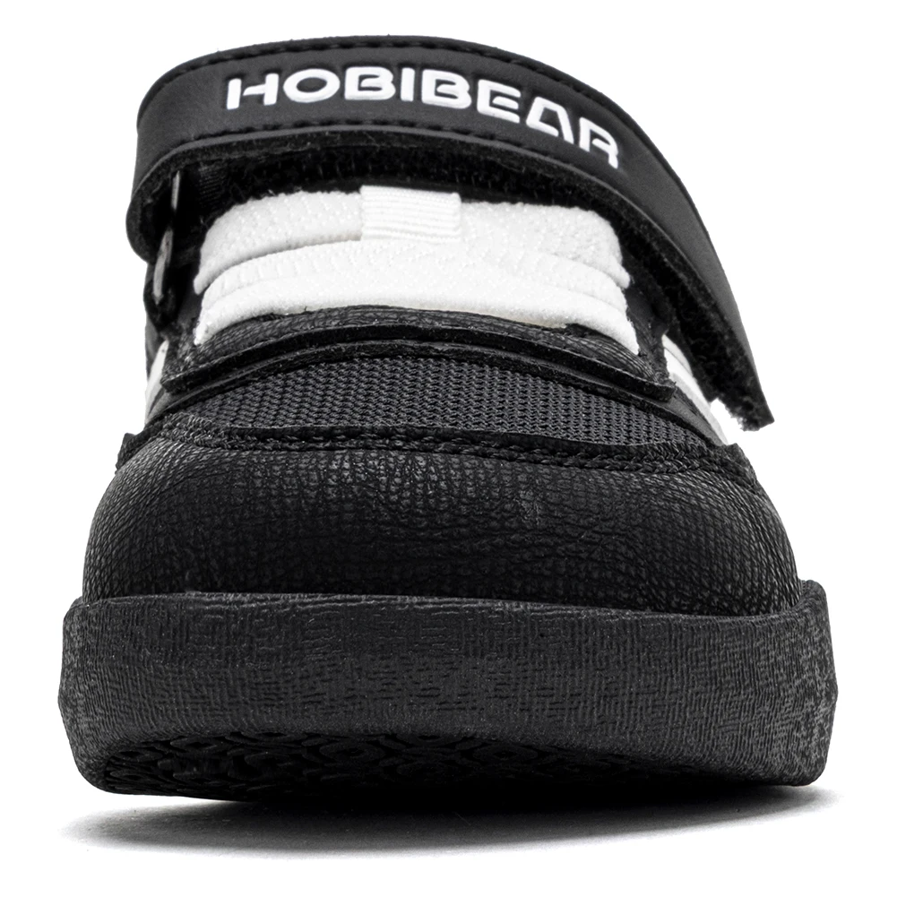 HOBIBEAR Kleinkinder-Sneaker mit breiter Passform, Klettverschluss, minimalistischer Sneaker aus Kunstleder und Mesh-Patchwork – Detail 4