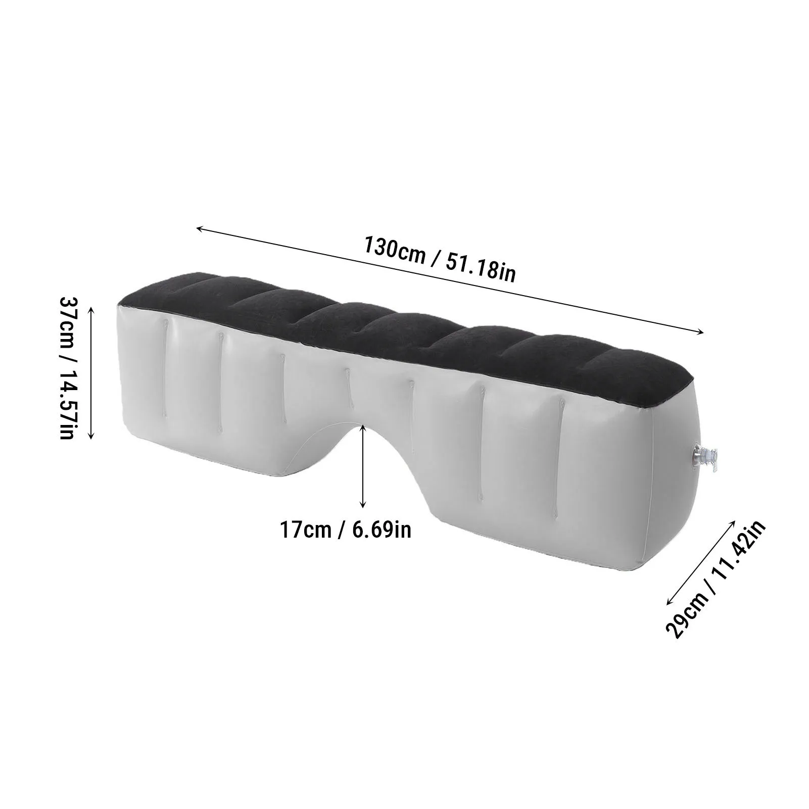 Car Back Seat Gaps Pad 130cm Concave 150kg Load Capacity Inflatable Rear Seat Gaps Filler Pad for Sedans SUVs Car Gaps Pad