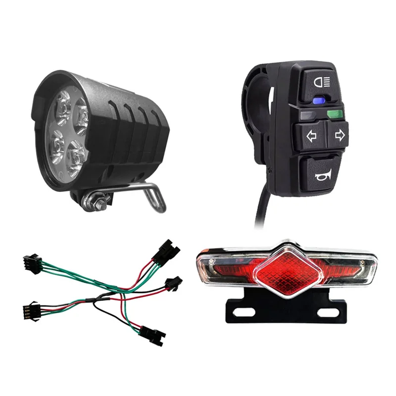 

A79E-EBike Headlight Taillight DK336 Set Front/Rear Light Electric Bike LED Lights SET for 36V 48V 52V 60V