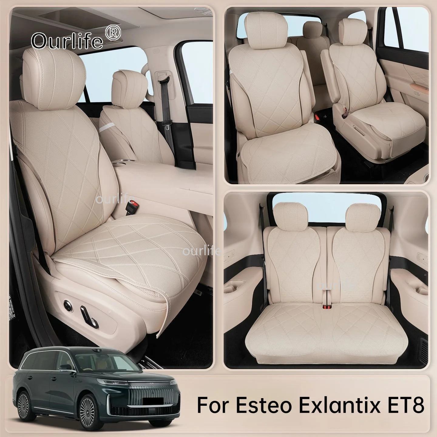Car Seat Cover Specific Customize For Esteo Exlantix ET8 Exeed ET8 2026 2027 Half pack with Front and Rear Full Set PU Leather
