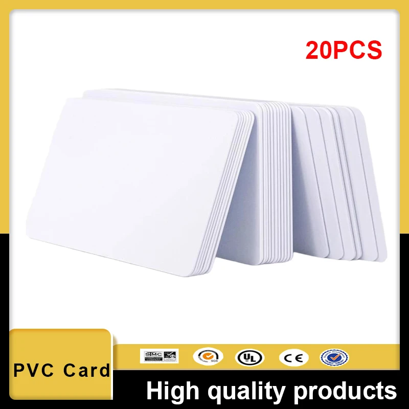 20PCS Glossy White Blank Inkjet Printable PVC Card Waterproof Plastic ID Card Business Card for Epson for Canon Inkjet Printer