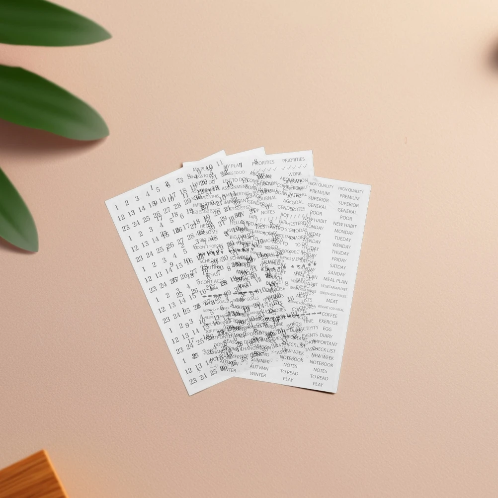 

8pcs Monthly Calendar Stickers Planner Date Number Diy Decoration Waterproof Oilproof Strong Adhesion Notebook
