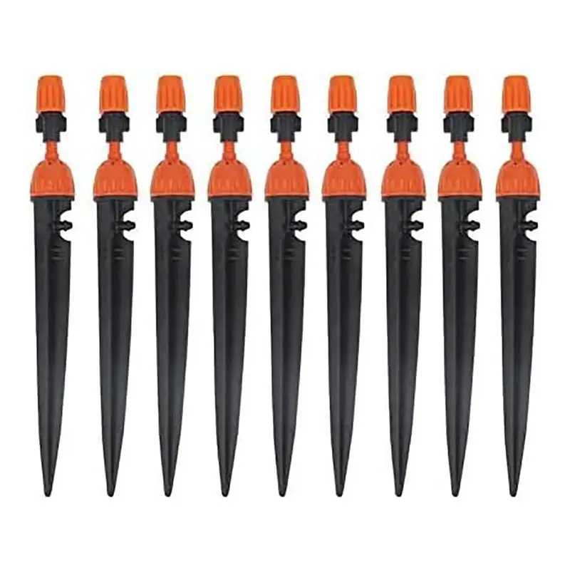 Micro Spray Adjustable 360 Degree Water Flow Irrigation Drippers on Stake Emitter Drip System,Pack of 10
