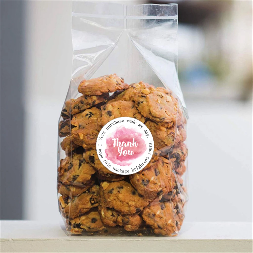 500 Buah 1 Inci Stiker Terima Kasih Merah Muda untuk Pesanan Anda Kertas Buku Harian Stiker Buku Tempel Buatan Tangan Label Segel Dekorasi Hadiah Pesta