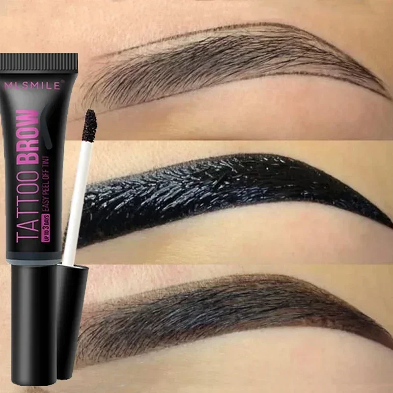 Waterproof Tearing Eyebrow Gel Semi-Permanent Long Last Black Brown Brow Tattoo Tint Peel Off Dye Eyebrow Cream Beauty Cosmetics