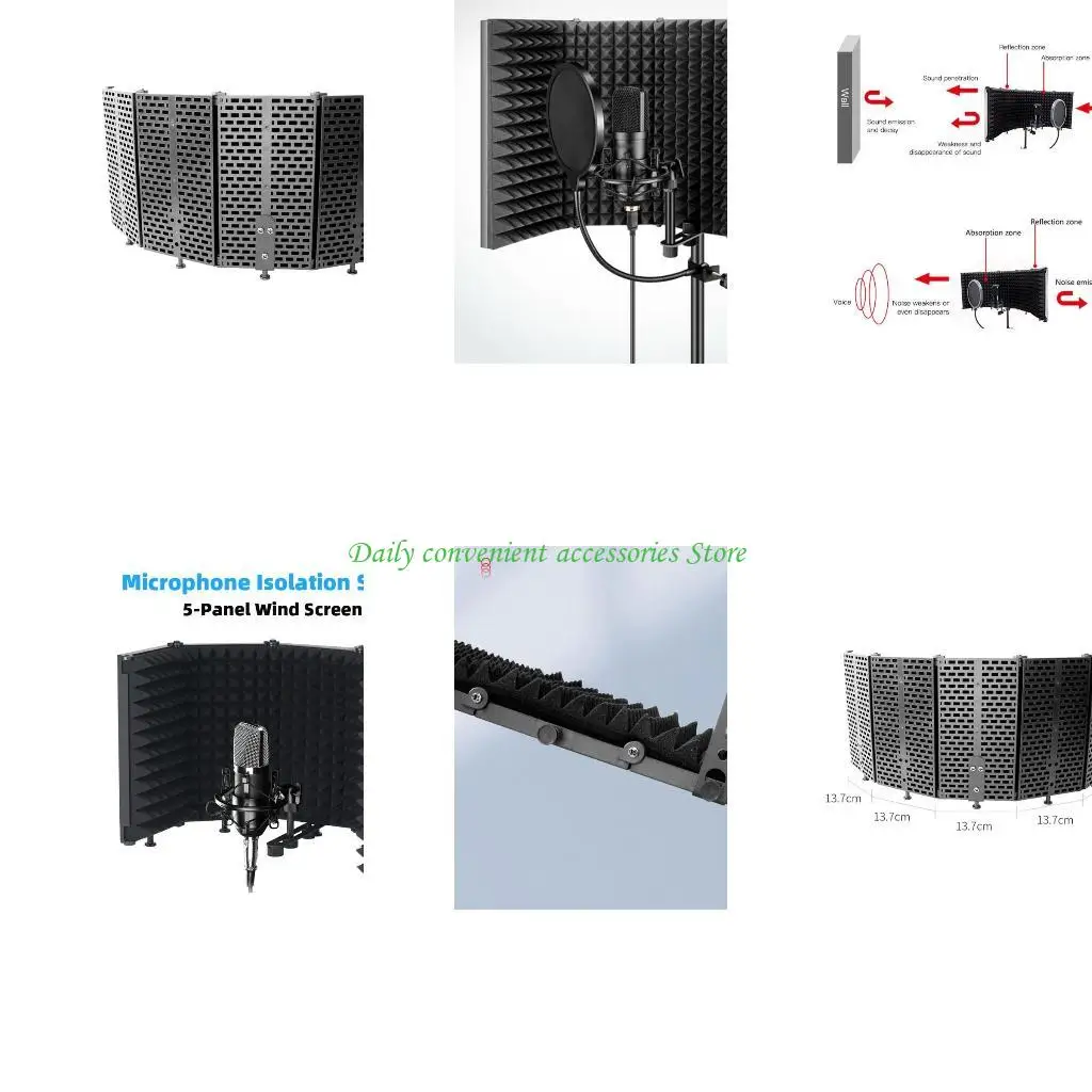 

97QB 25,7 см высота панели микрофон звукопоглощающий пенопластовый отражатель пластиковые материалы