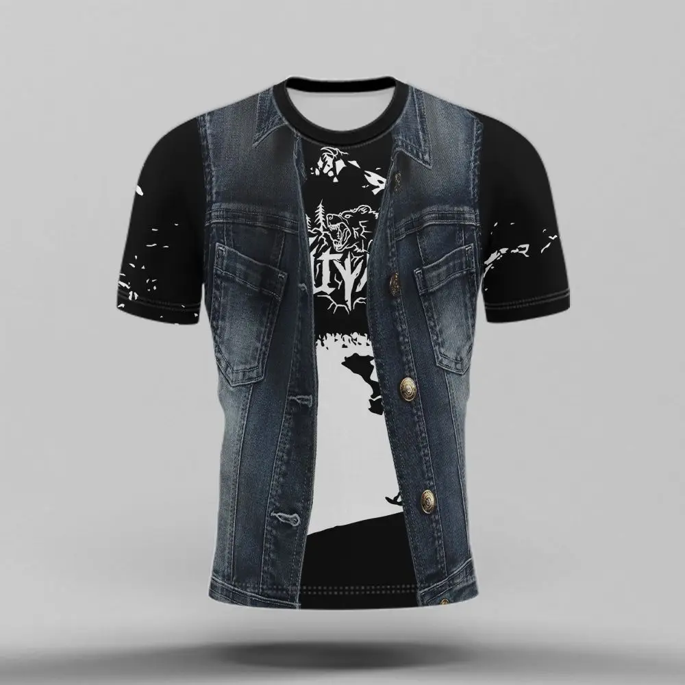 

Fashion T-shirt men creative printed short sleeve top summer casual crewneck T-shirt Oversized T-shirt men 3D clothing ins