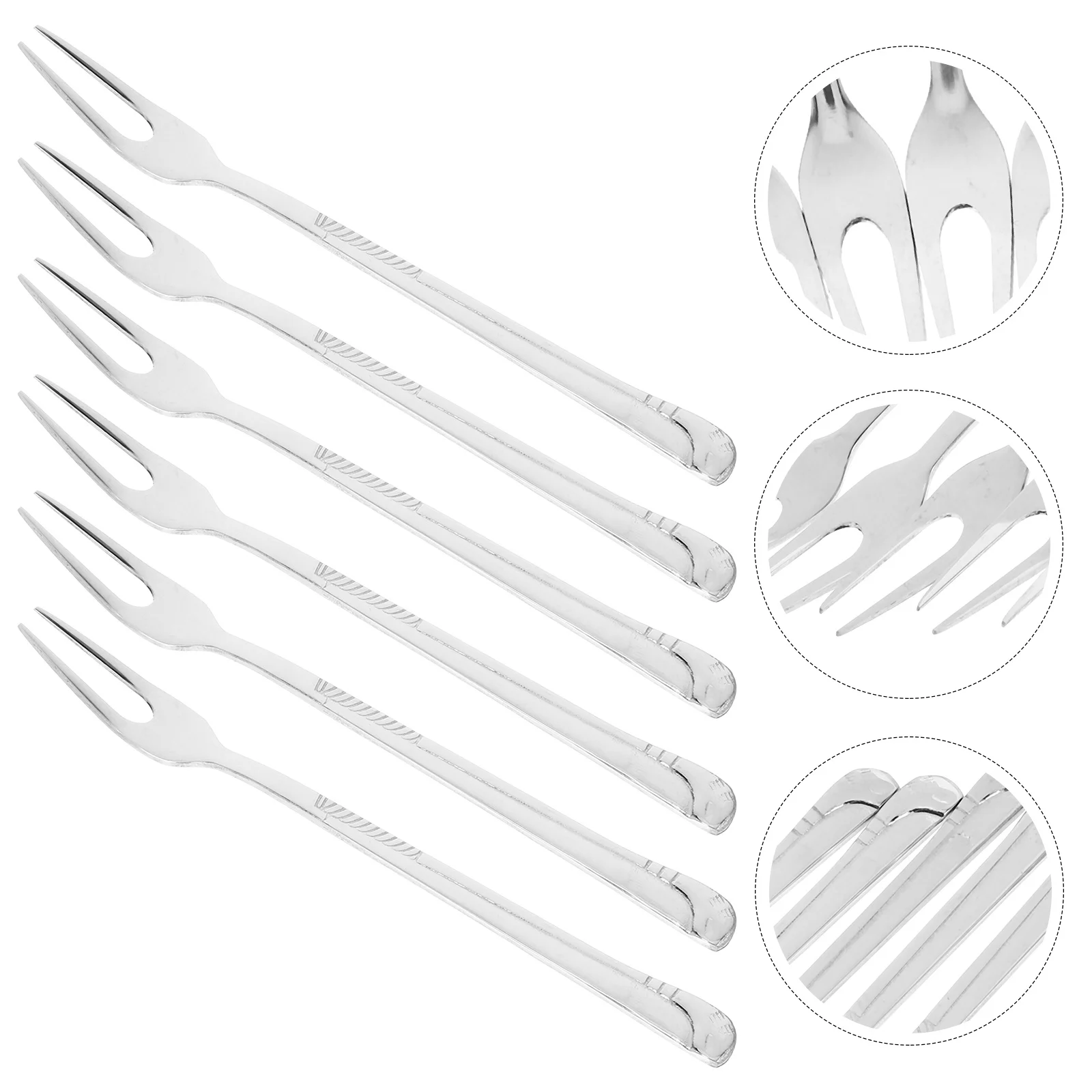 

6Pcs Stainless Steel Fruit Forks Comfortable for Fruits Desserts Appetizers Salad Stainless Steel Forks