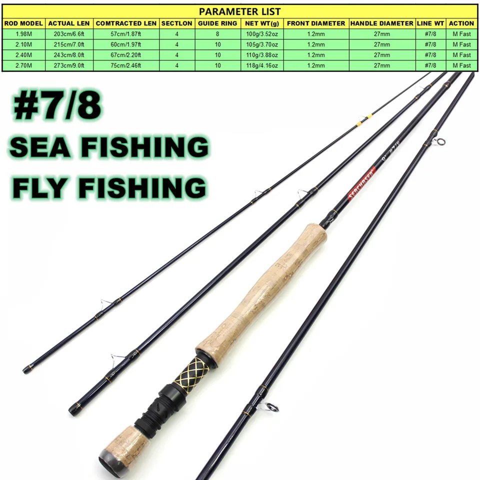 Section Carbon Fiber Fly Fishing Rod Fast Action M To Cm Collapsed view 4