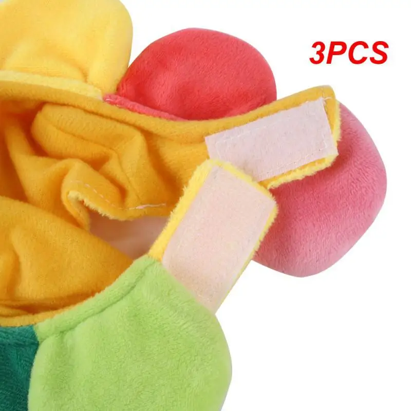 3PCS Multi Scene Applications Flower Headwear Sunflower Shape Cat Head Covers Short Plush Sunflower Hats Clothing Accessories