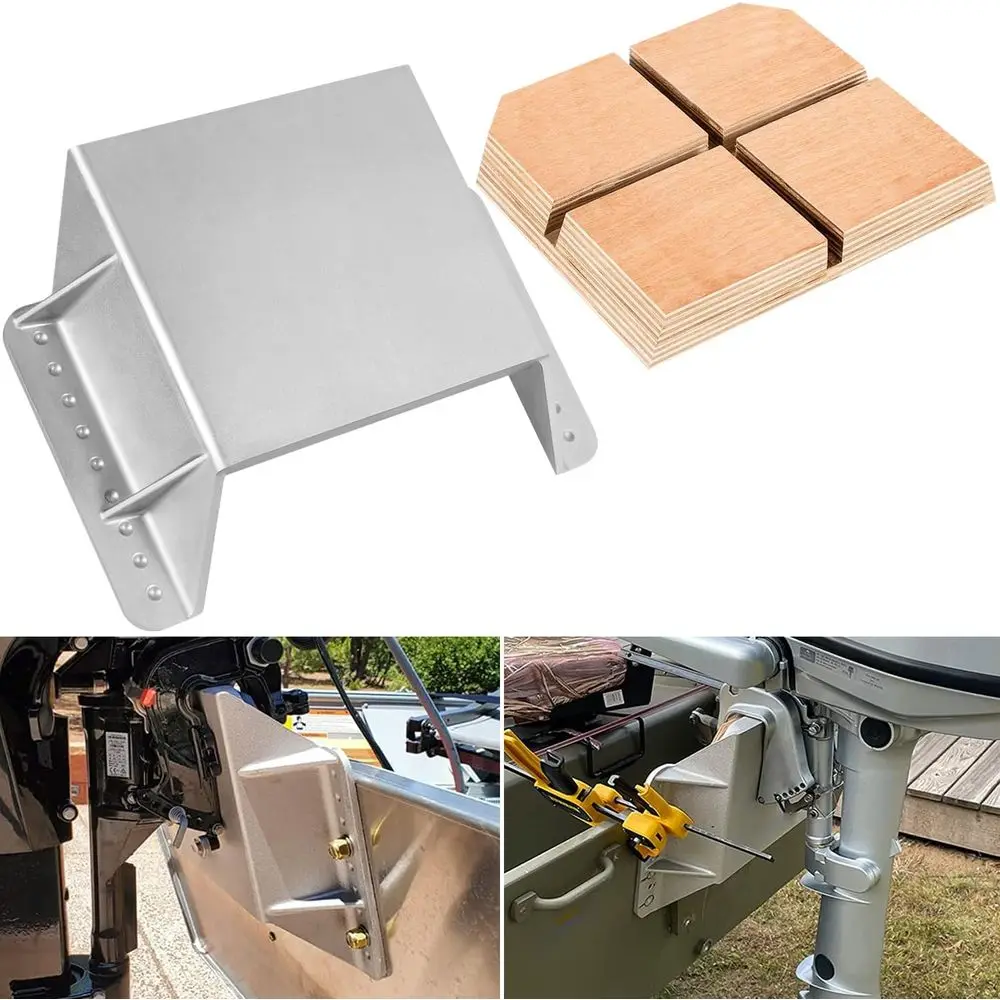 4 Setback Small Engine Jack Plate for Outboards up to 35HP with Wooden Mounting Block