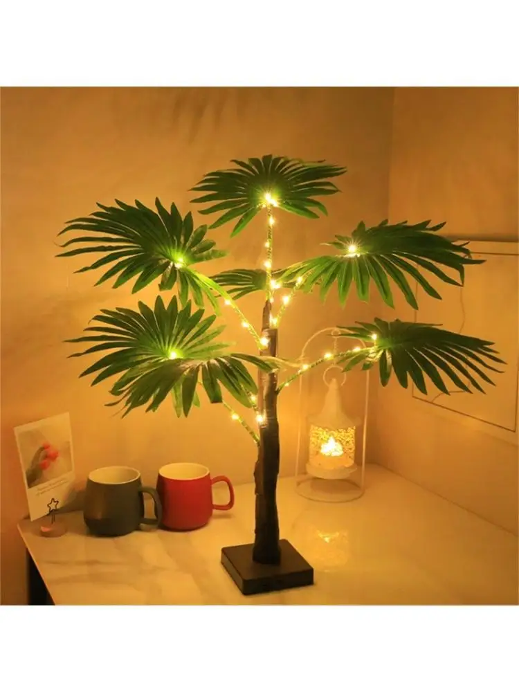 

G6KF Plastic Decorative LED Illuminated Palms Tree Decorative Table Lamp For Beach Parties Poolsides Gatherings And Festivals