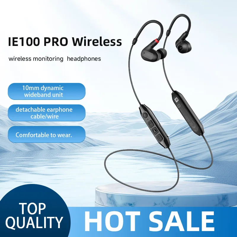 IE 100 PRO Wireless In-Ear Monitoring Headphones with XWB Transducers, Detachable Cable, Secure Fit for Studio and Stage Use