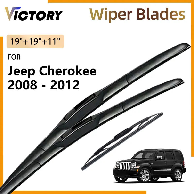 

Front Rear Wiper Blades For Jeep Cherokee KK Liberty Sport 2008 - 2012 2011 2010 2009 Car Windshield Windscreen Window Brushes