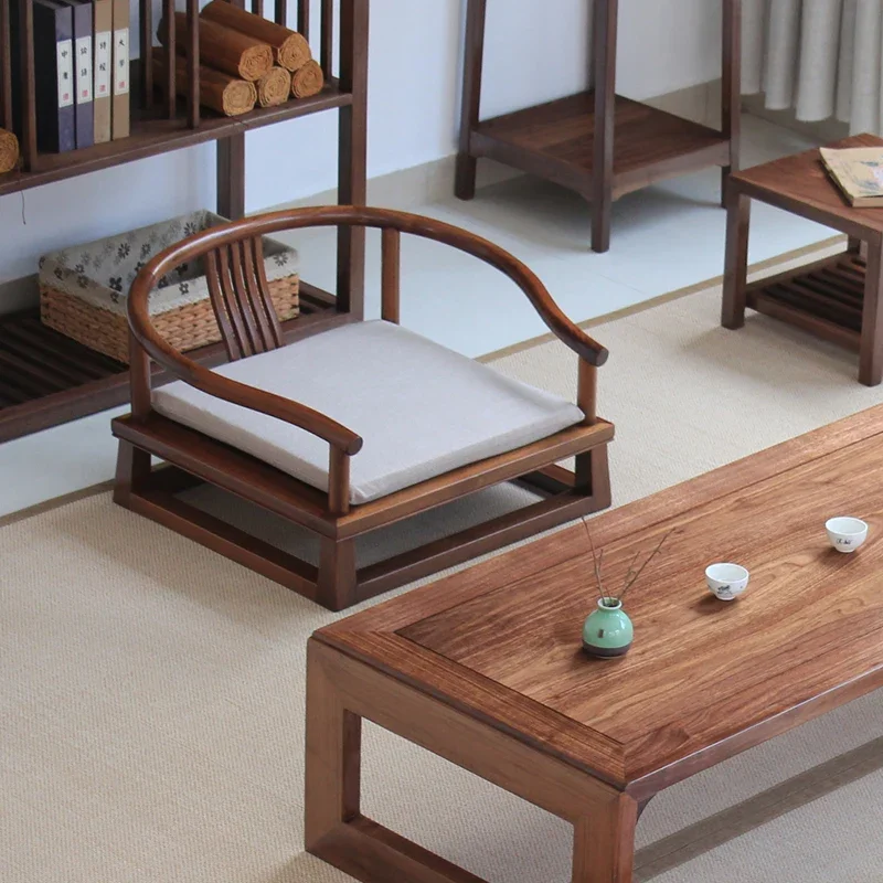 Solid wood tatami coffee table balcony bay window table simple low tea small kang