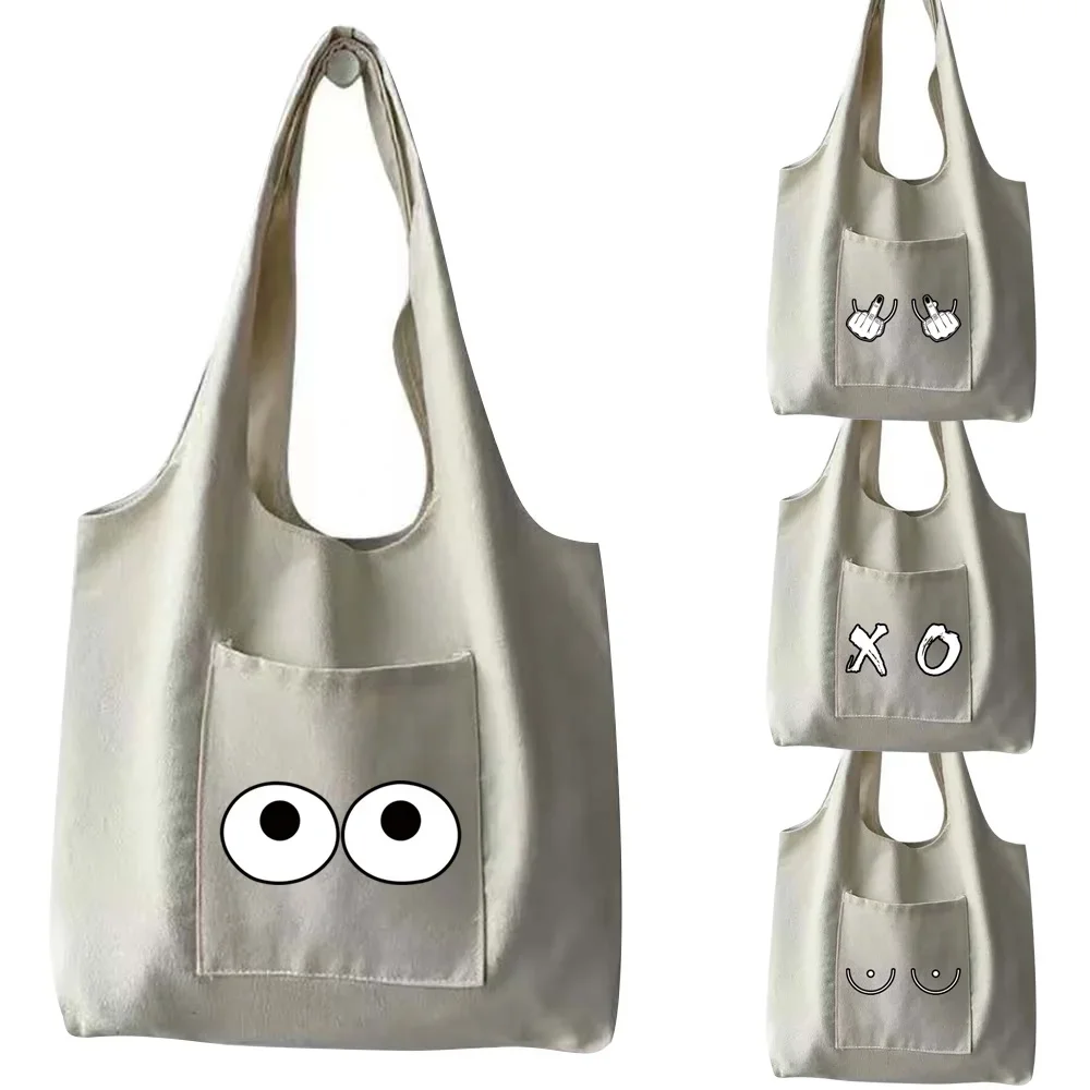 Tote Bag Bags for Women 2021 Canvas Bag Polyester Shoulder Bag Reusable Shopping Bags Casual Fashion Pattern Tote Female Handbag