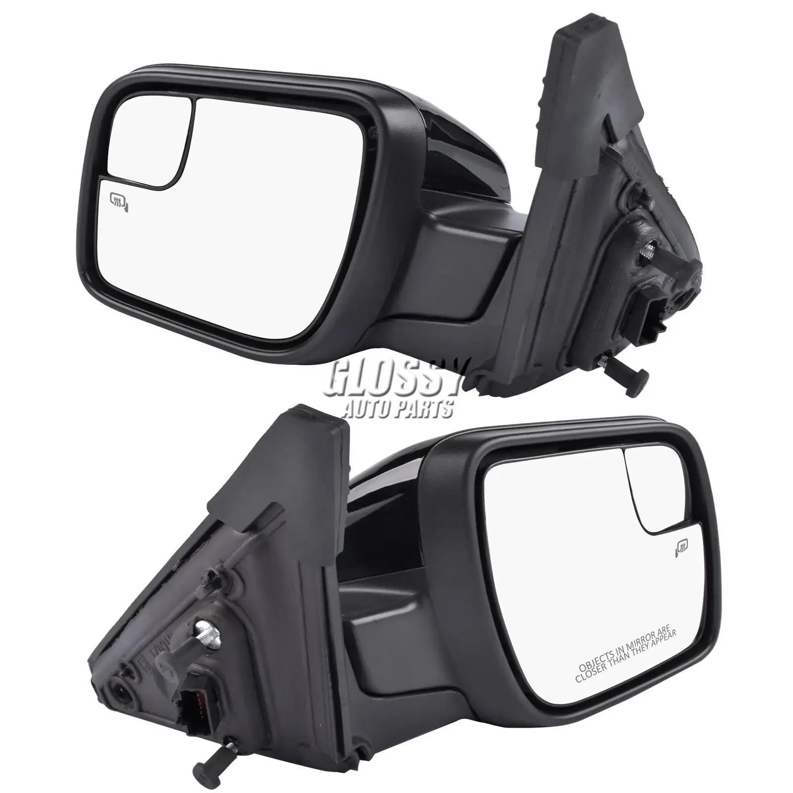 AP03 For 2016-2019 Ford Explorer Pair Black Heated Mirror w/Puddle Light Spotter FO1321554