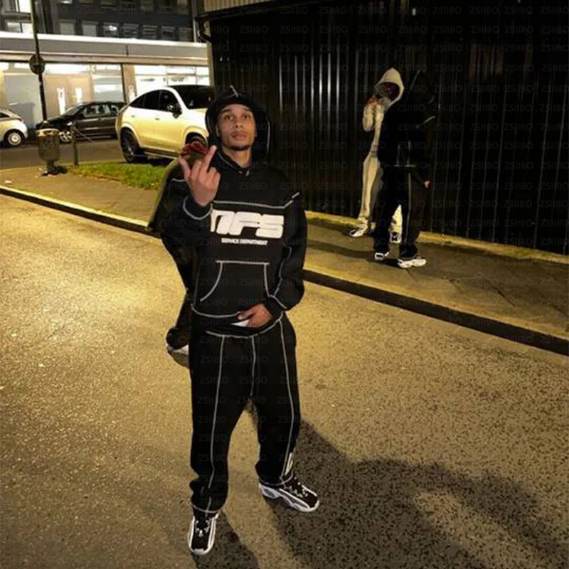 Женская и мужская зимняя готическая толстовка в стиле хип-хоп с буквенным принтом, толстовка с длинными рукавами, свободная верхняя одежда, прямые брюки для отдыха